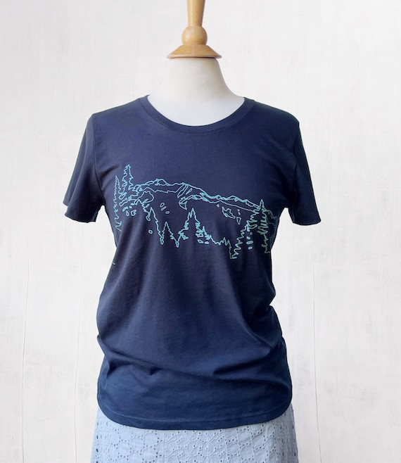 mountain ridge tshirt, mountain tshirt, tshirts for hikers, women's mountain shirt, women's hiking shirt, tees for women, organic cotton tee