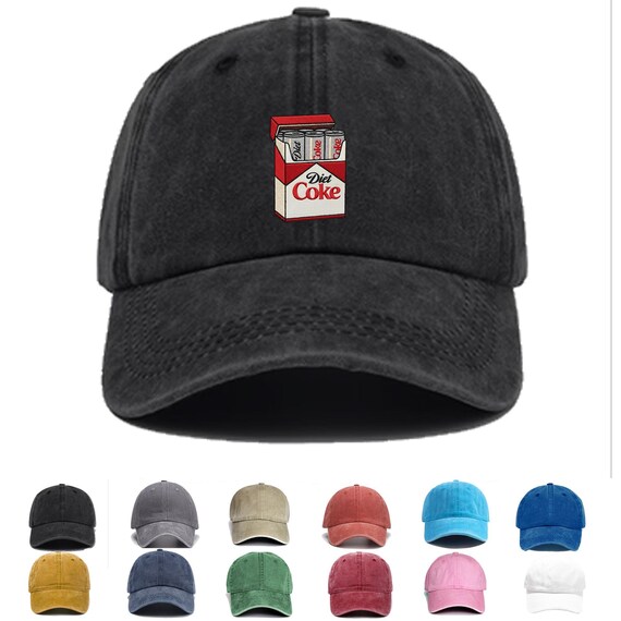 Embroidered Pass Me A Fridge Cig Hat, Funny Diet Coke Lover, Soda Box Pop Art Baseball Cap, Relatable Humor Dad Hat, Caffeine Addict Gear