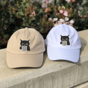 Embroidered Is He Dead Yet Cat Hat, Anti Trump Anti Fascism Hat, Subtle FDT Hat, Protest Democra, Liberal Activist, Political Hat, Cat Lover