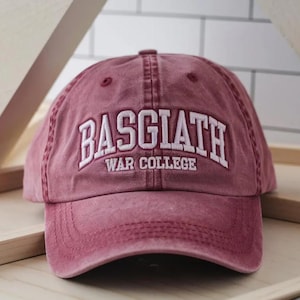 Embroidered Basgiath War College Washed Hat, Fourth Wing Embroidered Hat, Xaden Riorson, Dragon Rider Hat, Romantasy Reader Bookish Gift Cap