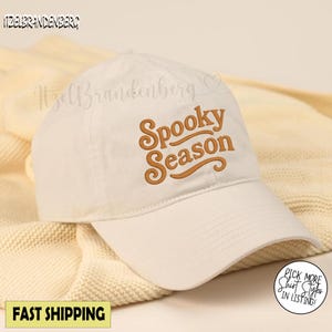 Spooky Season Embroidered Cap, Halloween Aesthetic Hat, Ghost Hat, Fall Baseball Cap, Cute Spooky Embroidery Hat, Embroidered Halloween Gift