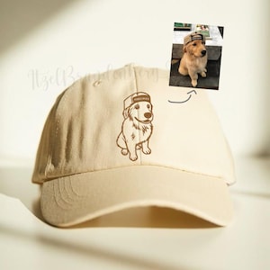 Personalized Embroidered Cat Hat, Custom Portrait Pet Hat, Vintage Baseball Hat, Custom Pet Cap, Dog Hat Custom, Dog Mom Hat