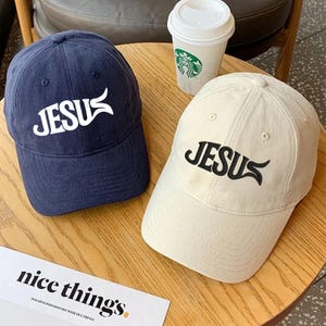 Jesus Embroidered Hat, Christian Baseball Cap, Faith Hat for Men Women, Religious Embroidery Cap, Jesus Dad Hat, Minimalist God Hat