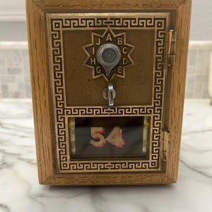 Oak Antique Post Office Box Door Bank