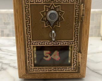 Oak Antique Post Office Box Door Bank