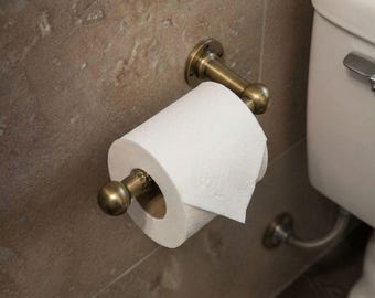 Portarrollos de papel higiénico de latón martillado sin lacar, de montaje en pared, de estilo marroquí ORLAN MARÉ.