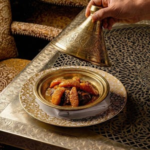 Authentic Copper Moroccan Tagine Large Engraved Hand Hammered Tin Lined Cooking Pot ORLAN MARÉ