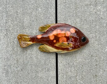 Ceramic fish wall hanging, sunfish