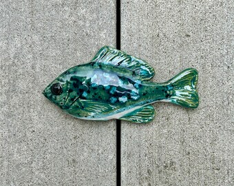 Colgante de pared de pescado de cerámica, pez luna