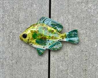 Ceramic fish wall hanging, sunfish