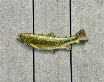 Ceramic trout wall hanging