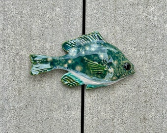 Ceramic fish wall hanging, sunfish