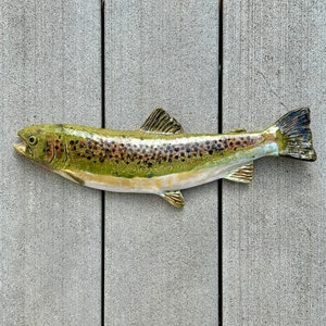 Ceramic trout wall hanging image 1