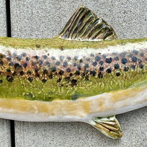 Ceramic trout wall hanging image 4