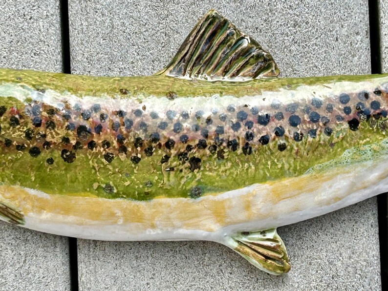 Ceramic trout wall hanging image 4