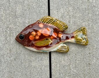 Ceramic fish wall hanging, sunfish