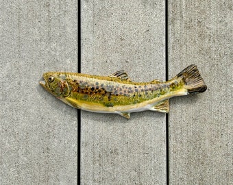 Ceramic trout wall hanging