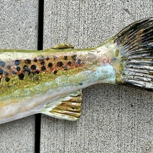 Ceramic trout wall hanging image 5