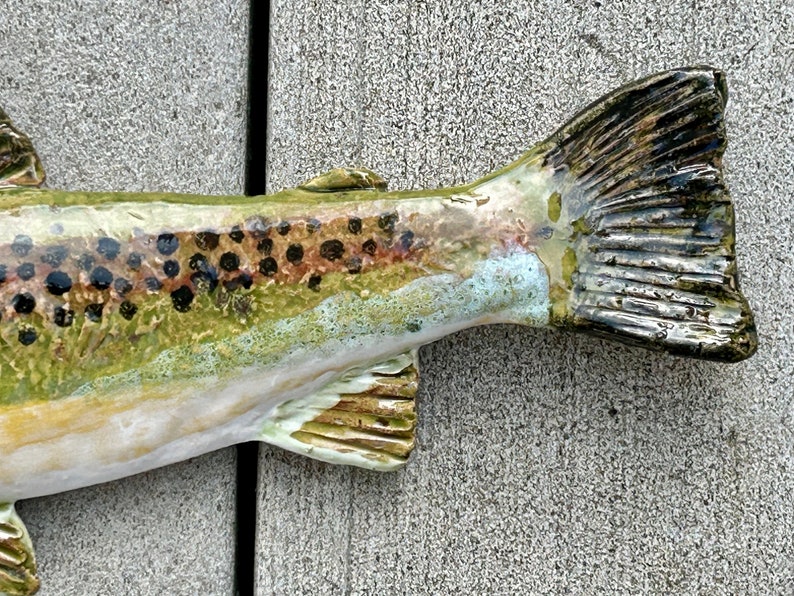 Ceramic trout wall hanging image 5