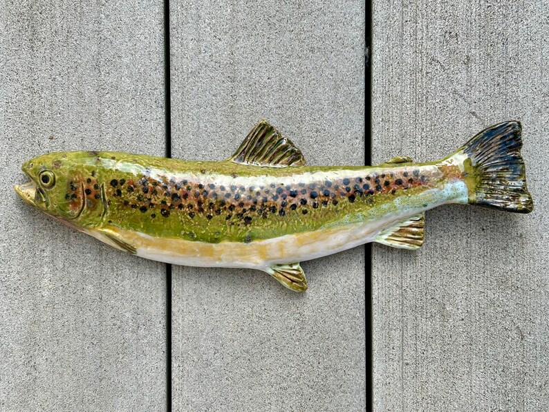 Ceramic trout wall hanging image 2