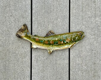 Ceramic trout wall hanging