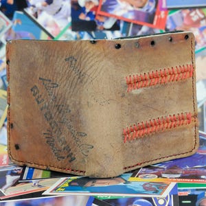 Cartera plegable vintage Spalding Don Drysdale con guante de béisbol