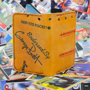 Cartera plegable vintage con guante de béisbol Wilson George Brett