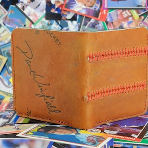 Cartera plegable vintage con forma de guante de béisbol de Dave Winfield de Rawlings