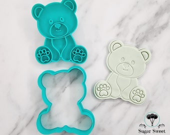 Cute Teddy Bear Cookie Cutter & Stamp
