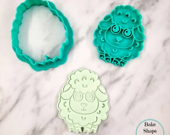 Cute Sheep Cookie Cutter & Stamp