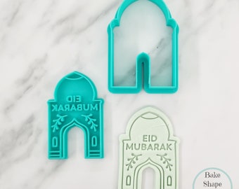 Mosque Eid Mubarak Cookie Cutter & Stamp