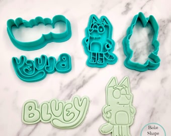 Bluey Theme Cookie Cutter & Stamp Set