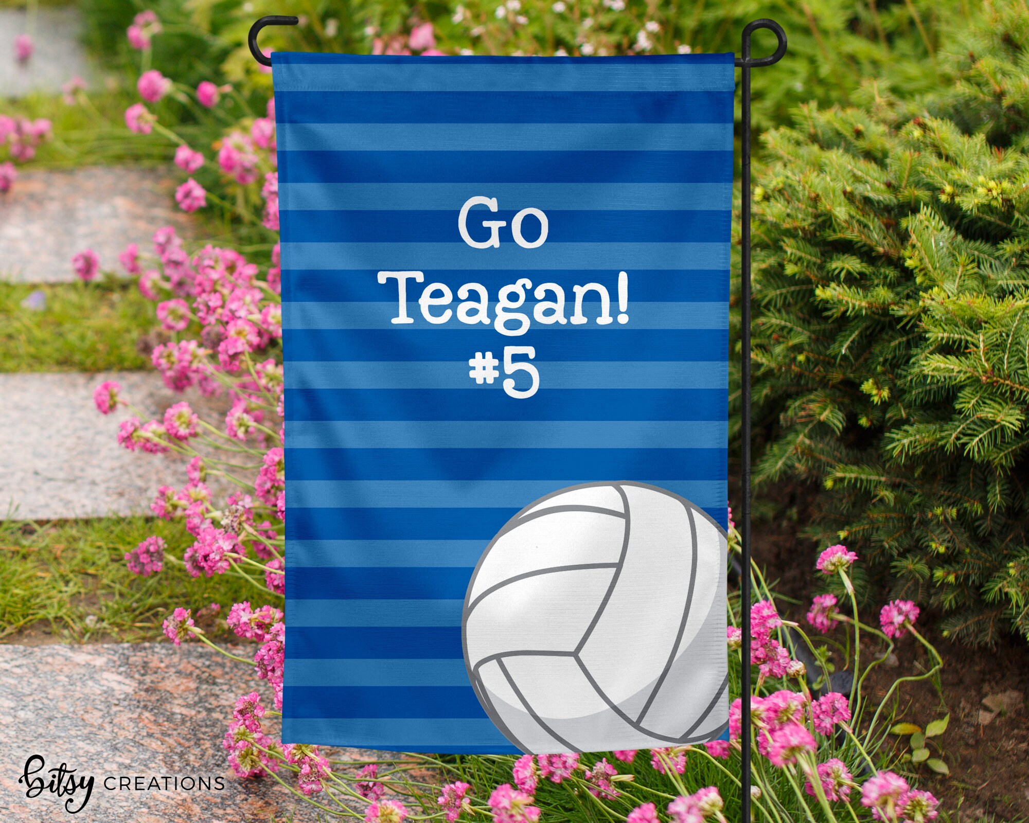 Personalized Volleyball Yard Flag School Sports Team Garden Etsy