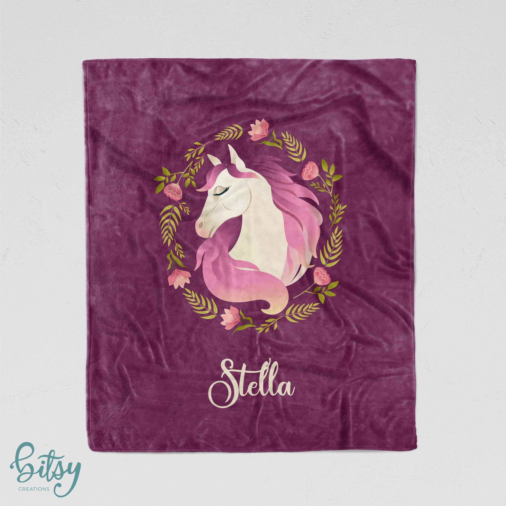 Personalized Horse or Unicorn Blanket Super Soft Minky | Etsy