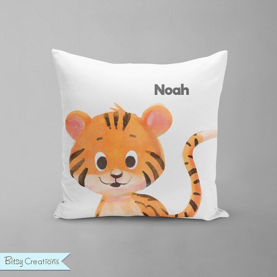 Cute Tiger Throw Pillow Cover Cute Kids Bunny Pillowcase Personalised