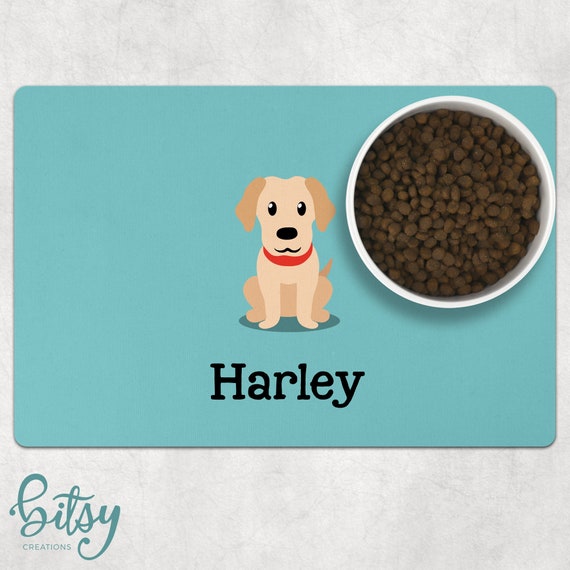 Dog Food Mat Personalized Cartoon Dog With Pet's Name - Etsy Dog Food Mat Personalized Cartoon Dog With Pet's Name - Etsy