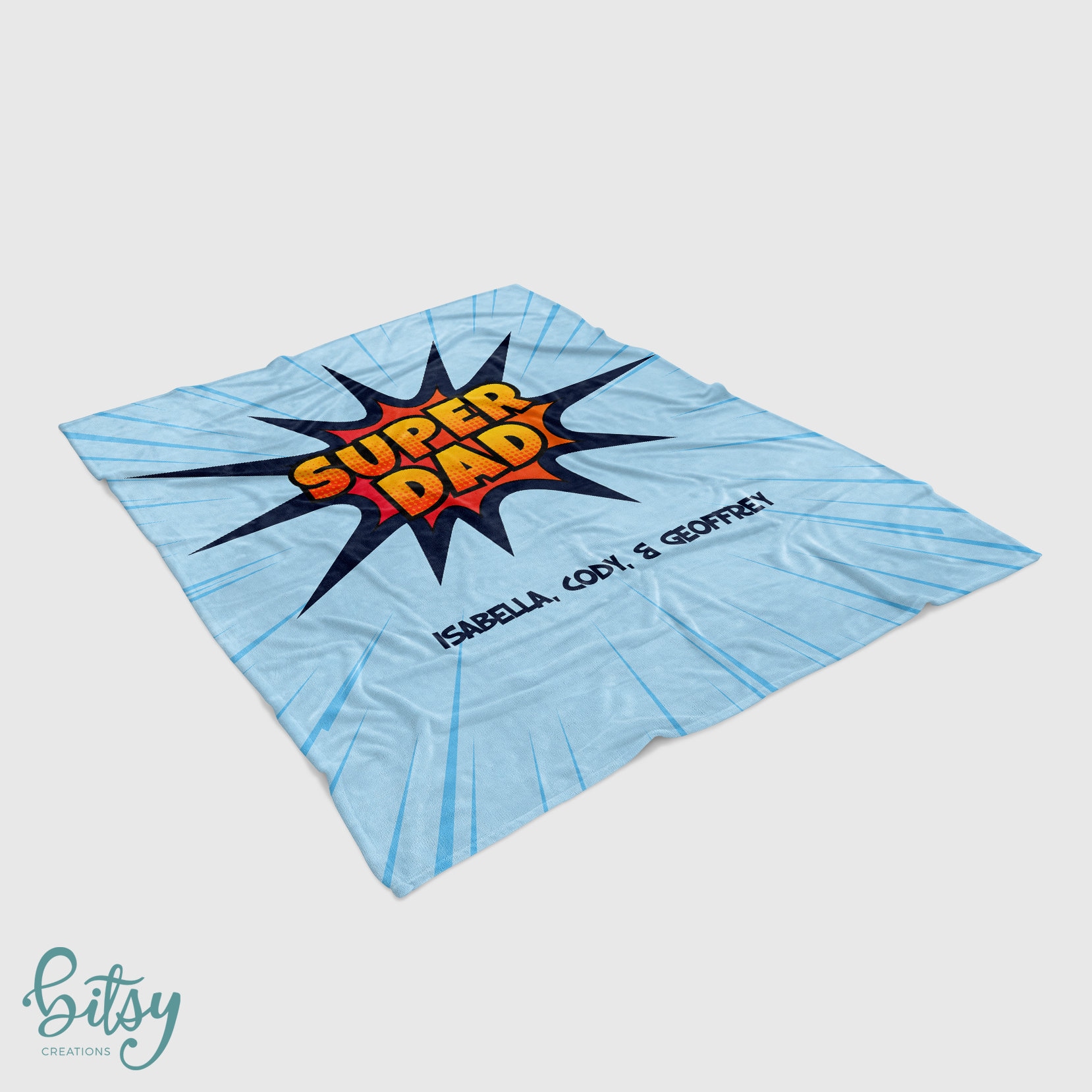 Father's Day Blanket Personalized SUPER DAD Blanket for Etsy