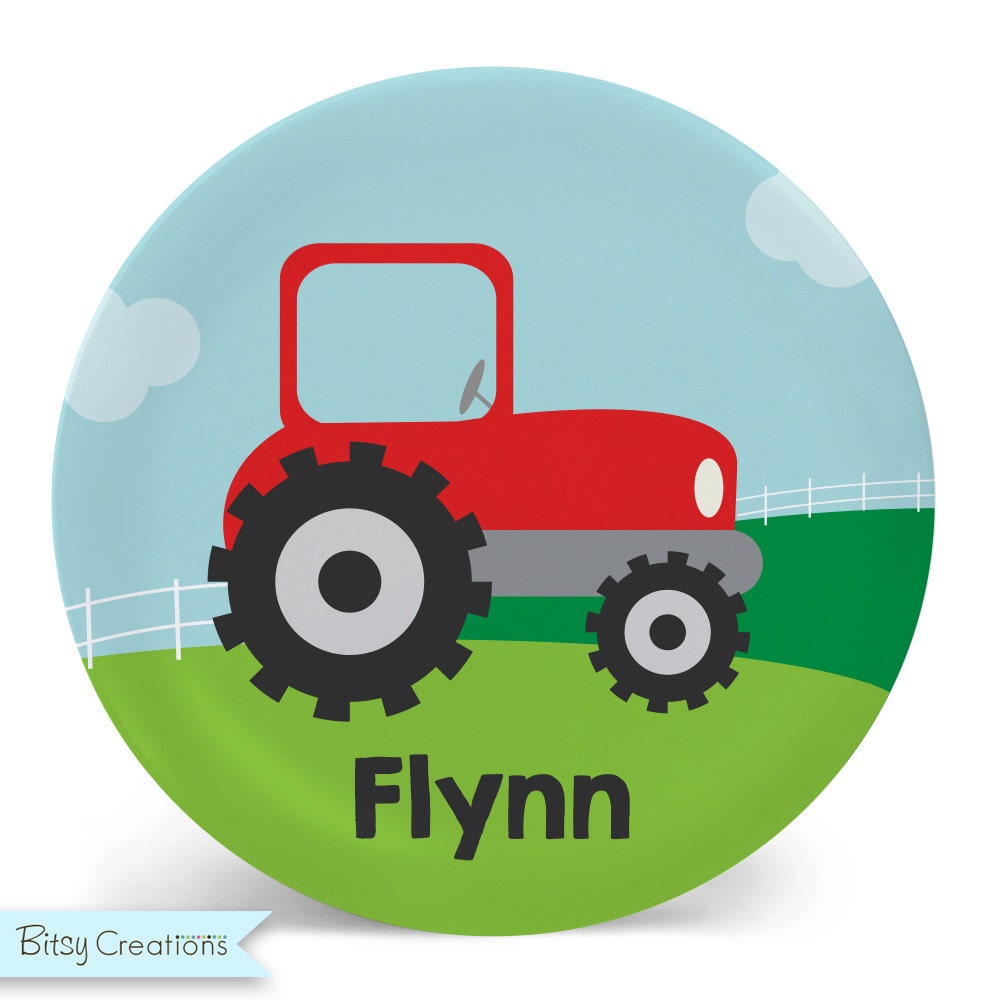 Tractor Plate Child's Plate Child's Bowl Farmer Etsy