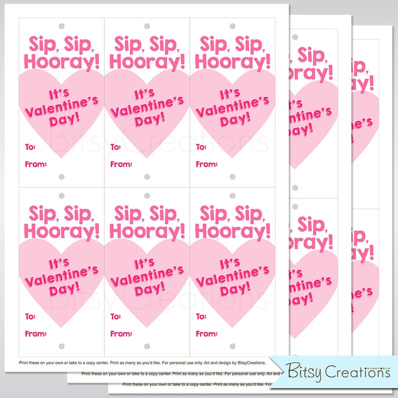 PRINTABLE Valentine Silly Straw Cards for Valentine's Day Pink Heart image 2