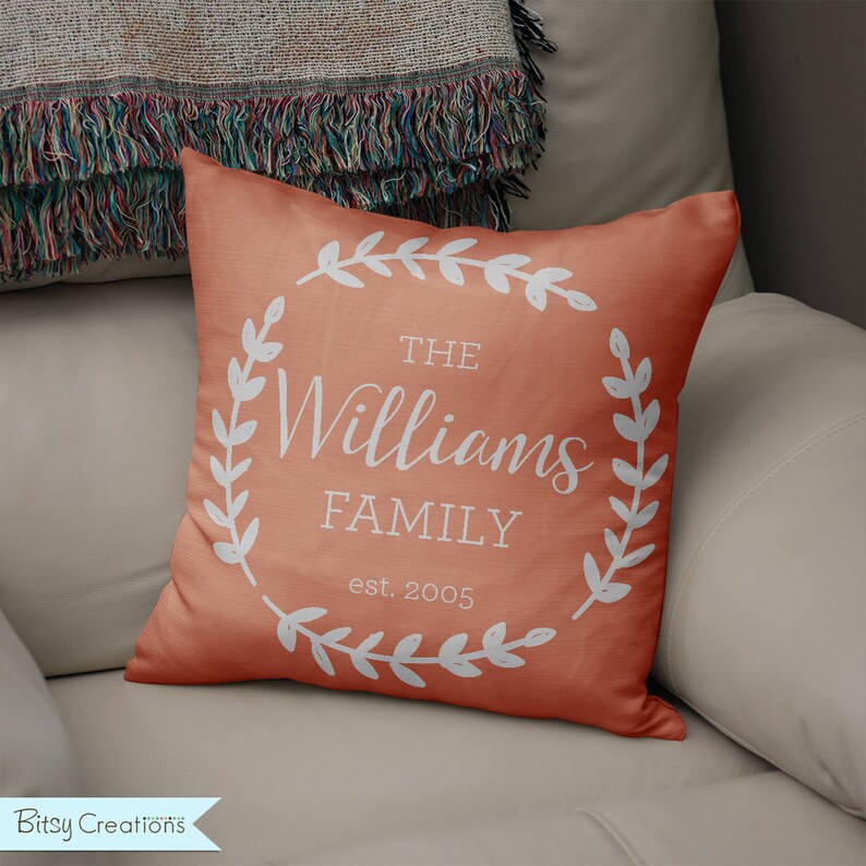 Personalized Family Pillow Cover You Choose Colors Etsy