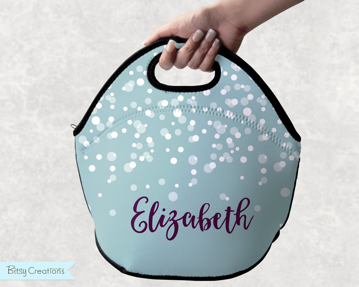 teal lunch tote