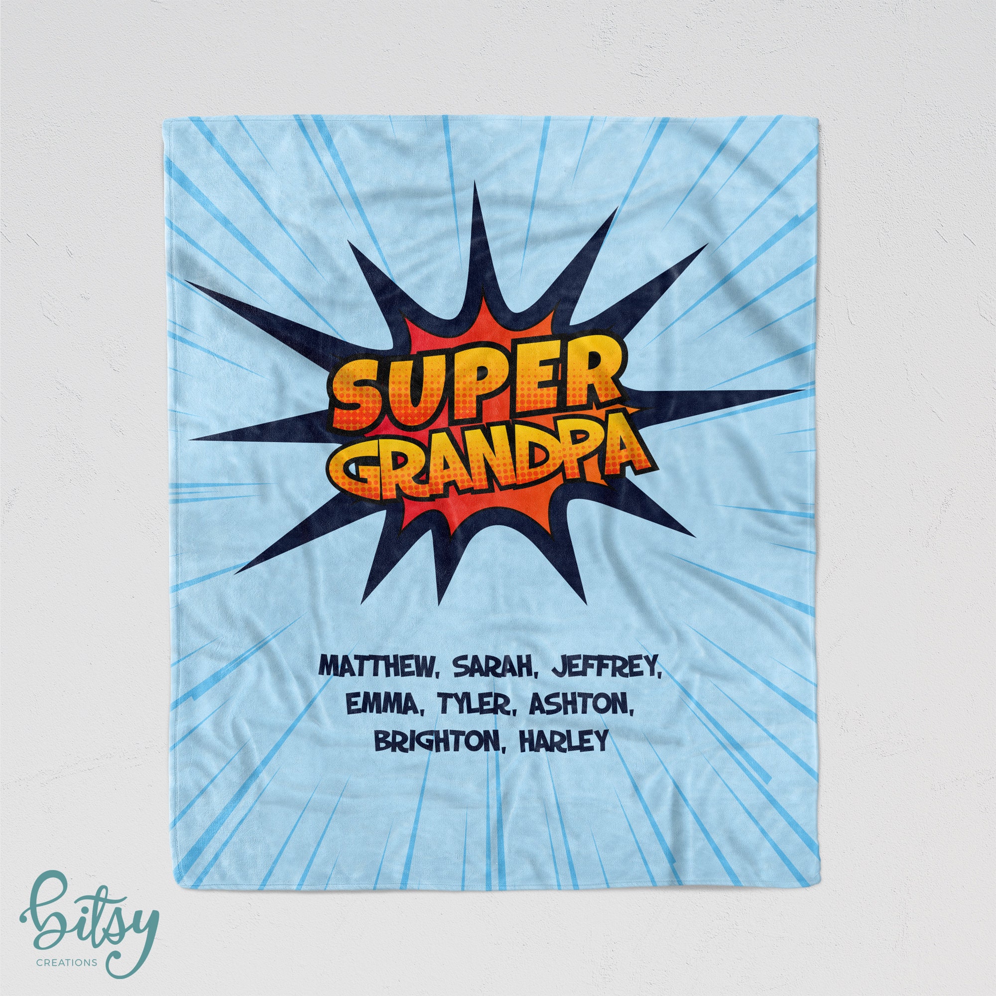 Father's Day Blanket Personalized SUPER DAD Blanket for Etsy