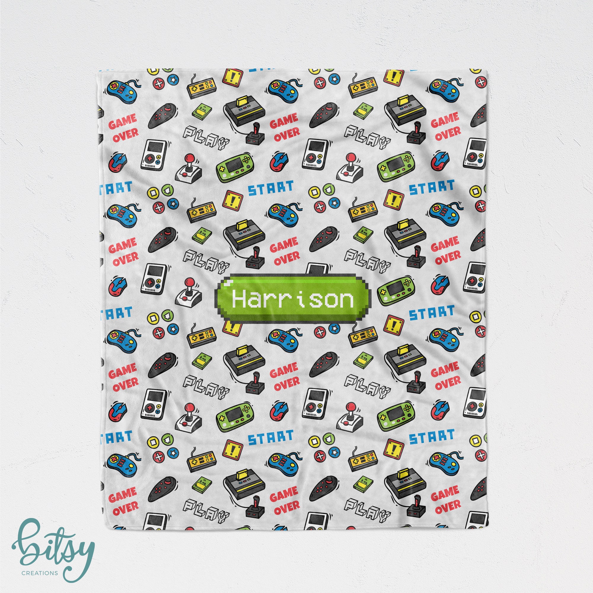 Personalized Video Game Blanket Super Soft Minky Blanket Etsy Ireland