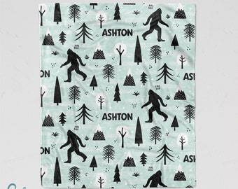 Personalized Bigfoot Blanket - Sizes for Baby, Child, Teen, or Adult! Custom Made with Any Name - Super Soft Sasquatch Blanket