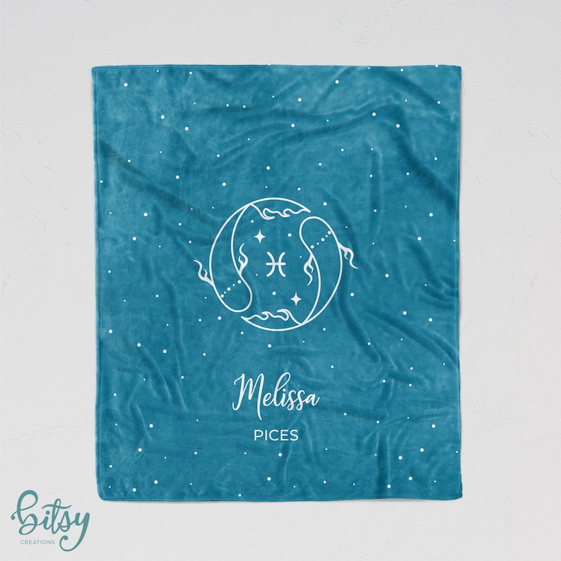 Personalized Zodiac Blanket You Choose Colors Soft Minky Etsy