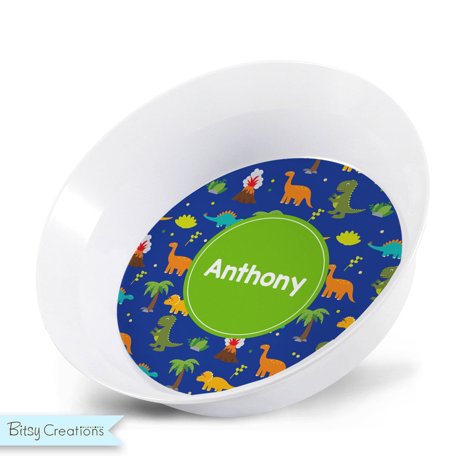 Dinosaur Plate Child's Plate Child's Bowl Etsy