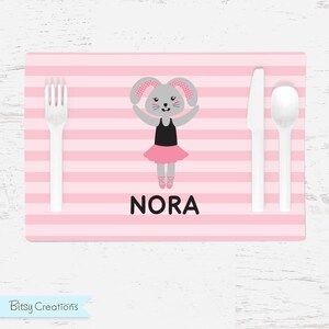 Ballerina Bunny Placemat - Children&#39;s Placemat - Personalized with Child&#39;s Name - Custom Placemat for Kids