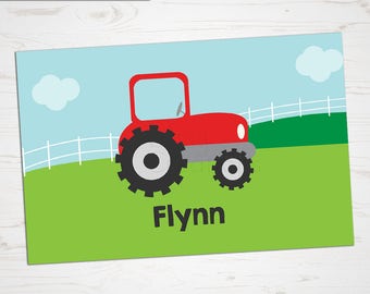 Children's Placemat - Farm Tractor Placemat - Personalized with Child's Name - Custom Placemat