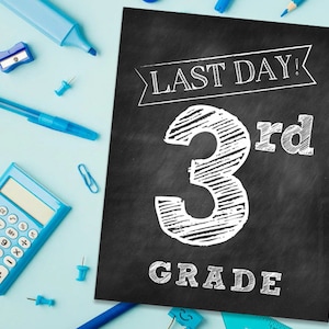 LAST Day of School Printable Signs INSTANT DOWNLOAD Chalkboard Printable School Signs image 4