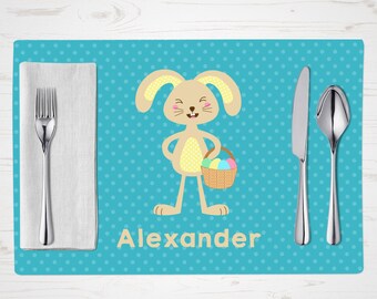 Children's Placemat - Easter Bunny Placemat - Personalized with Child's Name - Custom Placemat